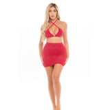Cherry 2 Pc Skirt Set Red